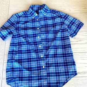 Blue plaid performance Oxford shirt. Size Medium ( 10-12) NWOT